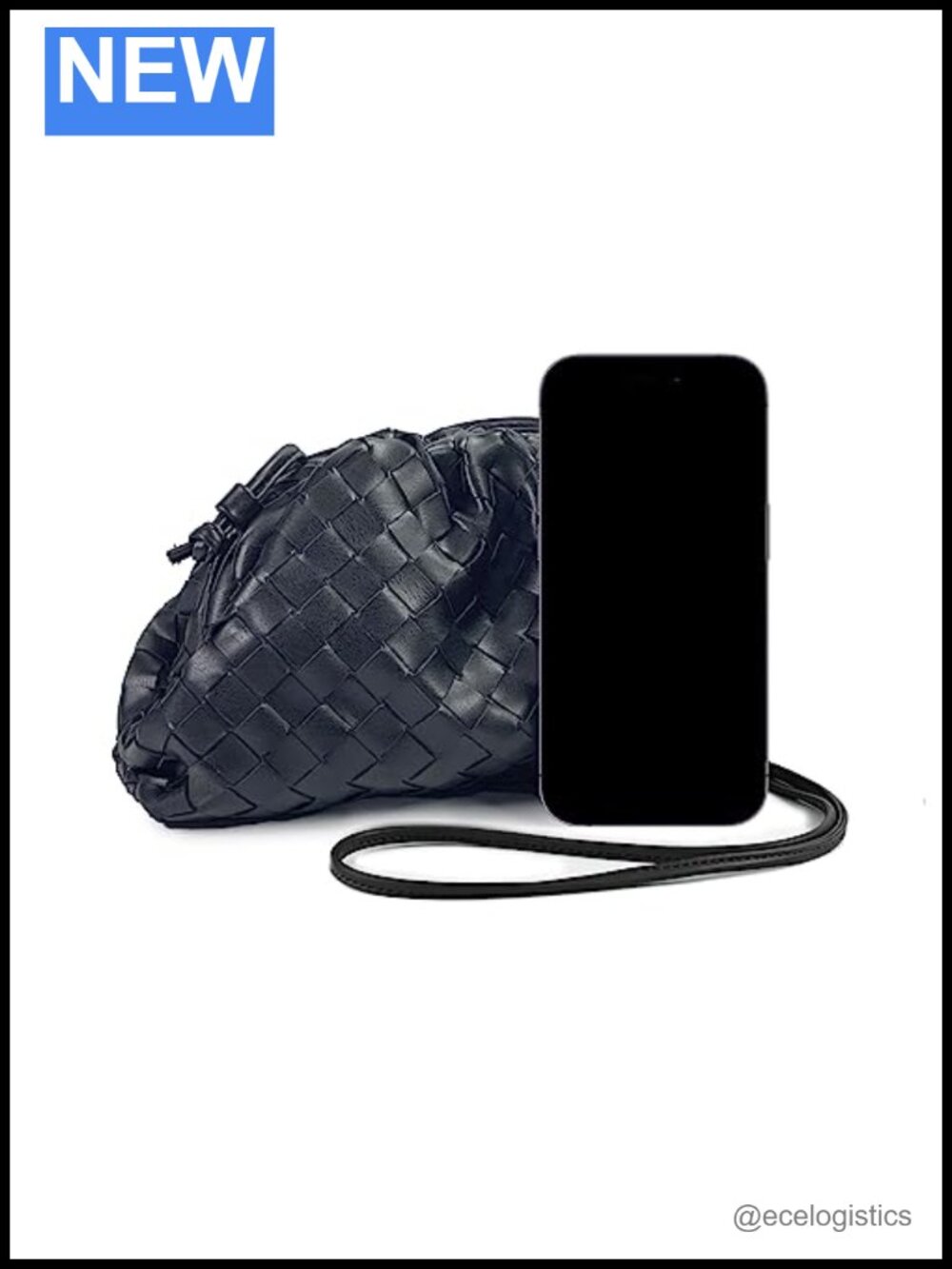 PU Leather Woven Cloud Crossbody Bag Women